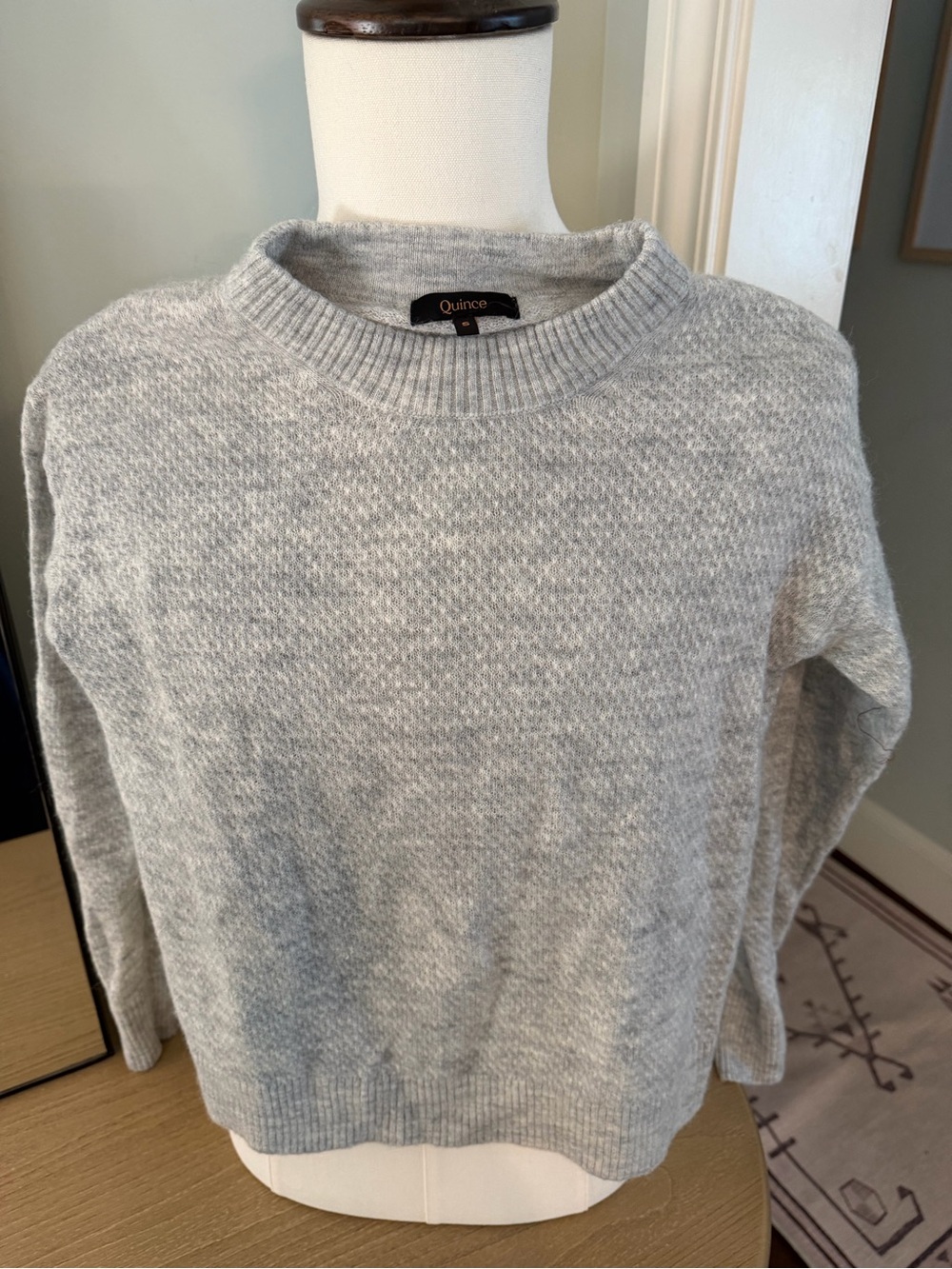 Quince Light Gray Crewneck Sweater S